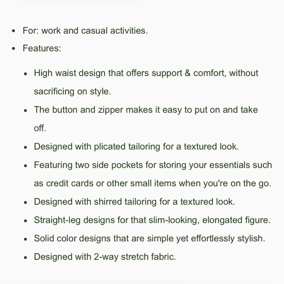 Halara High Waisted Button Zipper Pocket Shirred Straight Leg pants - Picture 6 of 7